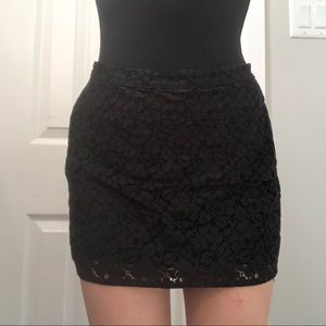 Black Lace Mini Skirt